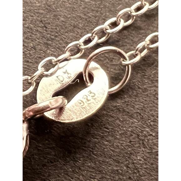 Pink tourmaline white topaz pendant necklace in platinum over 925 silver - Picture 2 of 16